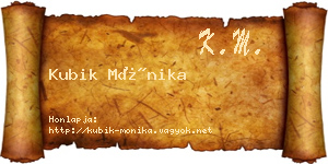 Kubik Mónika névjegykártya